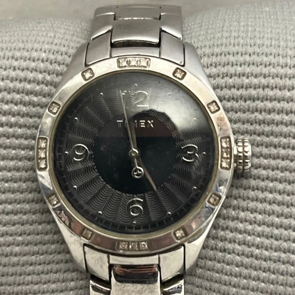 Timex Diamond Collection Women's Silver Tone‎ Quartz All Stainless Steel Watch